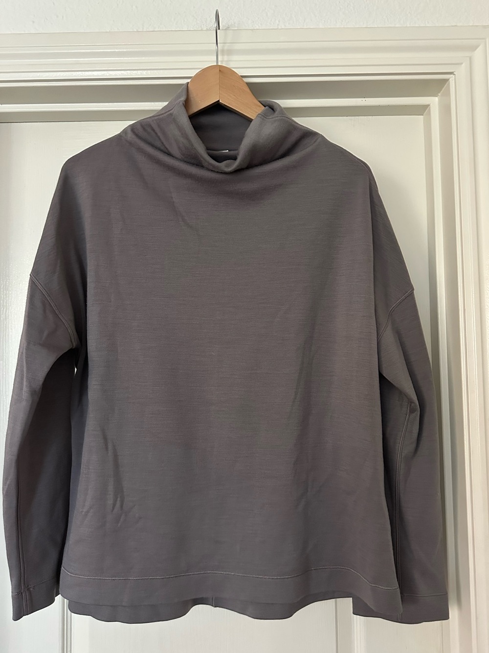 LIKULEMON Purple Gray Funnel Neck Sweater sweatshirt 4